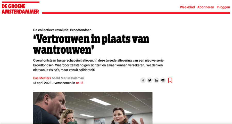 Bericht 'Vertrouwen in plaats van wantrouwen' - De Groene Amsterdammer (Bas Mesters) bekijken